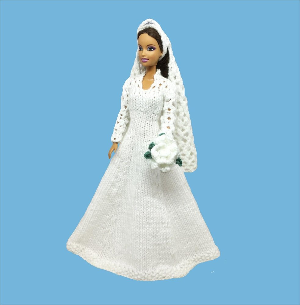 Barbie Kate M style wedding dress Knitting pattern by ayrshire