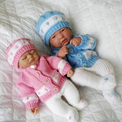 Knitting Pattern for 10&15 inch Dolls, Cardigan, leggings and Hat