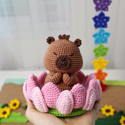 Zenbara - The Lotus Capybara - Digital PDF Crochet Pattern