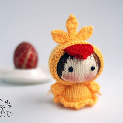 Yellow Chicken Doll. Easter Doll. Tanoshi series toy.