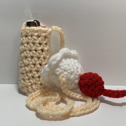 Crochet Ice Cream Holder/Pouch/Bag/Necklace for Lighter/Chapstick