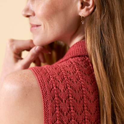 Daisy Fishtail Lace Polo Top in West Yorkshire Spinners Exquisite 4ply - DBP0274 - Downloadable PDF