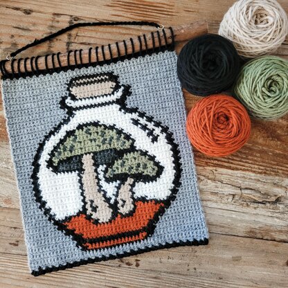 Mushroom Bottle Tapestry