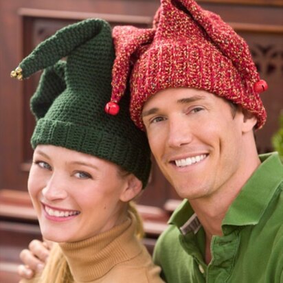 Crochet Jingle Bell Hat in Red Heart Fiesta - LW2108