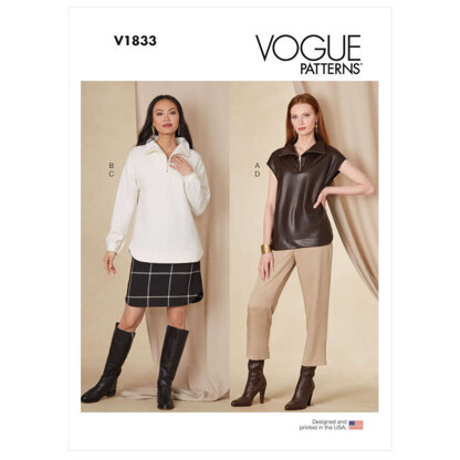 Vogue Misses' Top, Skirt and Pants V1833 - Paper Pattern, Size XS-S-M-L-XL-XXL