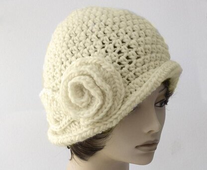 1920's Flower and Leaf Cloche Hat