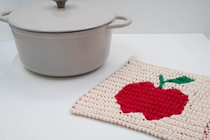 Apple Mosaic Crochet Dishcloth
