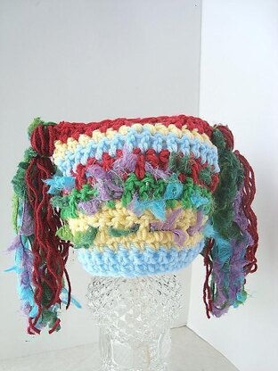 357, RAINBOW MAGIC LONG TASSEL JESTER HAT