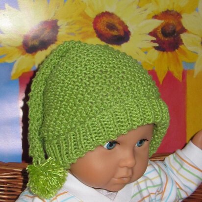 Baby Moss Stitch Pixie Bobble Slouch