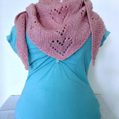 Alpaca Lace Hearts Triangle Scarf