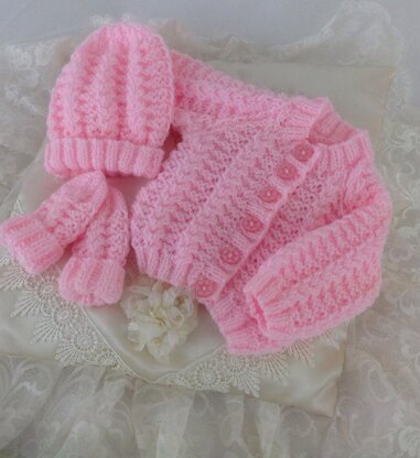 Pattern 54 Babies Cosy Cardigan Set - Sizes: Early Baby & 0-3 Months