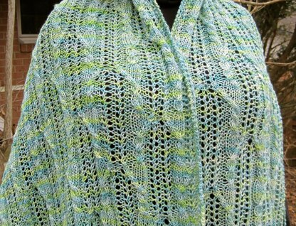 Easy Abiko Cable Lace Shawl