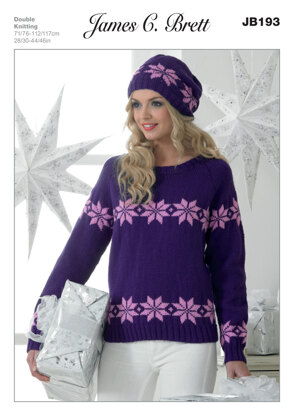 Ladies' Sweater and Hat in James C. Brett Top Value DK - JB193