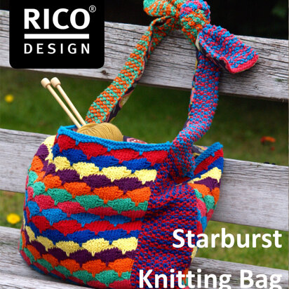 Starburst Knitting Bag in Rico Creative Cotton Aran - Downloadable PDF - knitting pattern