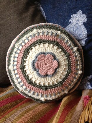 'Lean On Me' Crochet Round Cushion/Bolster