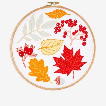 DMC Thanksgiving Autumn Leaves Embroidery Pattern - PAT0711 - Downloadable PDF