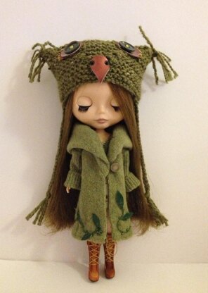 Super simple owl hat for Blythe