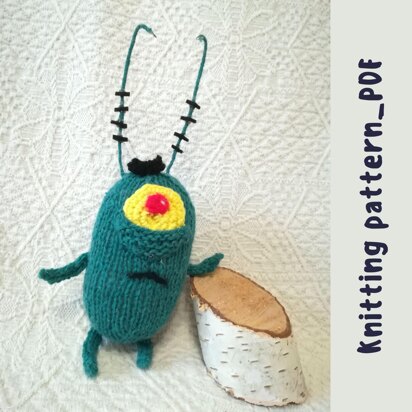 Knitted Sheldon plankton - knitting pattern