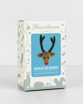 Hawthorn Handmade Rudolph the Reindeer Brooch Needle Felting Kit