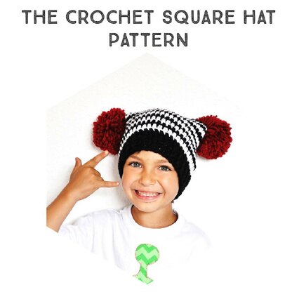 The Crochet Square Pompom Hat