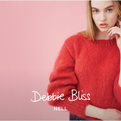 Puff Sleeve Sweater - Knitting Pattern For Women in Debbie Bliss Nell by Debbie Bliss