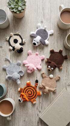 7 in 1 animal crochet coasters