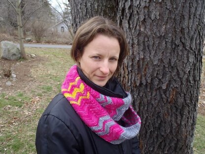 Chevron cowl or infinity scarf