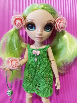 Dress "Spring leaves" for fashion Rainbow dolls