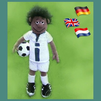 Soccer Player Simmon amigurumi doll