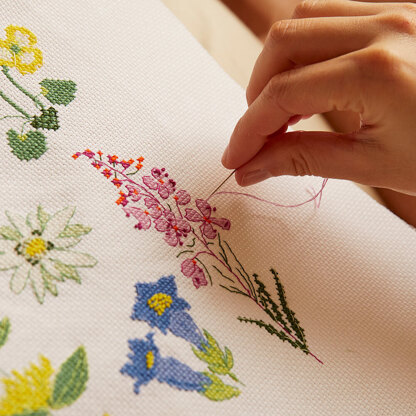 DMC Mindful Making The Meadow Flowers Cross Stitch Kit