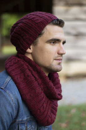 Men's Compass Hat and Cowl in Universal Yarn Deluxe Worsted - Downloadable PDF