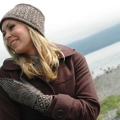 Hyde Park Hat & Mittens - knitting pattern