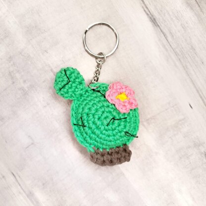 Prickly Pear Cactus Keychain