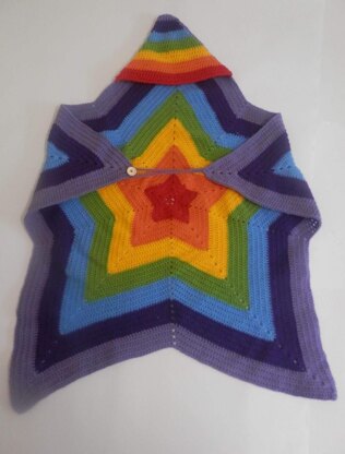 Baby-wearing hooded star blanket