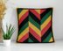 Chevron Bordered Rasta Cushion Herringbone Pillow Mini C2C Diagonal Crochet Pattern