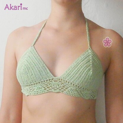Triangle bikini top with bottom lace band _ C23