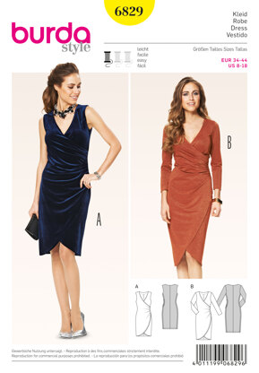 Burda burda style dresses Sewing Pattern B6829 - Paper Pattern, Size 8 - 18