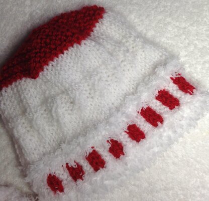 Snowtime baby hat, mittens, bootie set