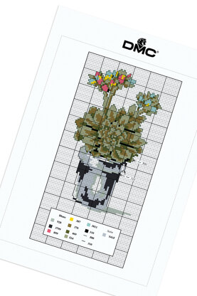 Flowering Succulent in DMC - PAT0098 - Downloadable PDF