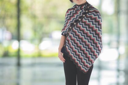 Colorful waves poncho
