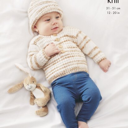 Sweaters, Waistcoat, Hat and Mittens Knitted in King Cole DK - 5703 - Downloadable PDF