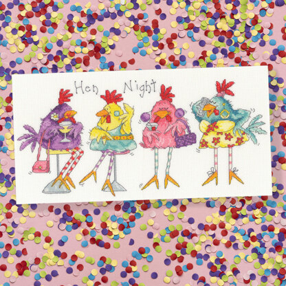 Bothy Threads Hen Night Cross Stitch Kit - 35 x 18cm