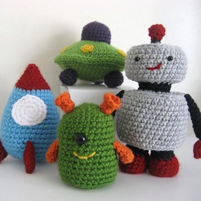 Robots, Rockets and UFO's Amigurumi Pattern Set