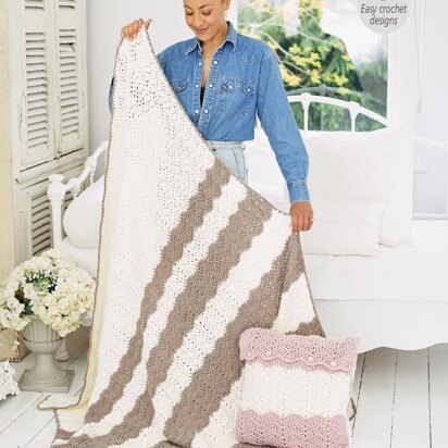 Crochet Blanket and Cushion in Stylecraft Softie Chunky - 9935 - Downloadable PDF
