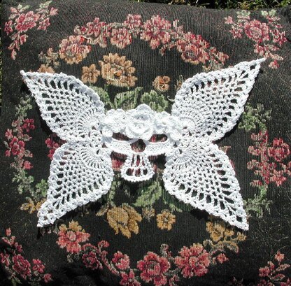 Azreal Day of the Dead Winged Skull Applique