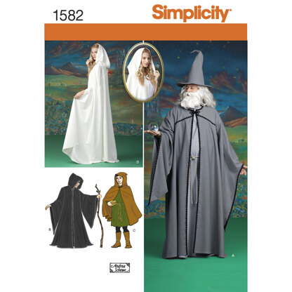 Simplicity Women's, Men and Teen Costumes 1582 - Paper Pattern, Size A (XS-S-M-L-XL)