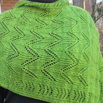 Ton Lace and Mock Cable Shawl