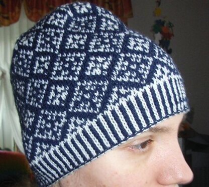 Snow argyle beanie