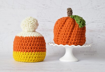 Pumpkin and Candy Corn Hats