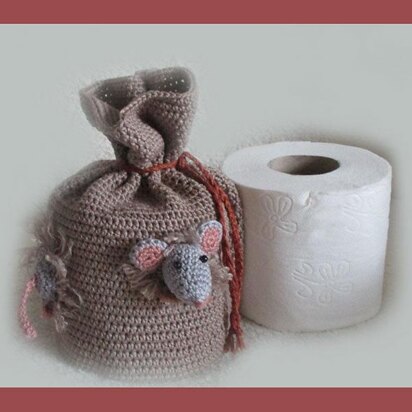 Toilet paper roll cover "Bag with mice "